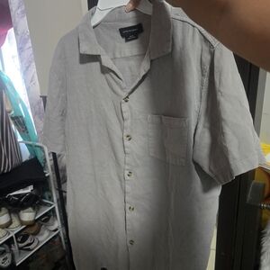 Cotton On Light Gray Short-Sleeve Button-Down Shirt